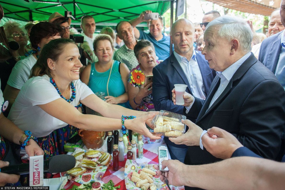 Jarosław Kaczyński podczas kampanii wyborczej
