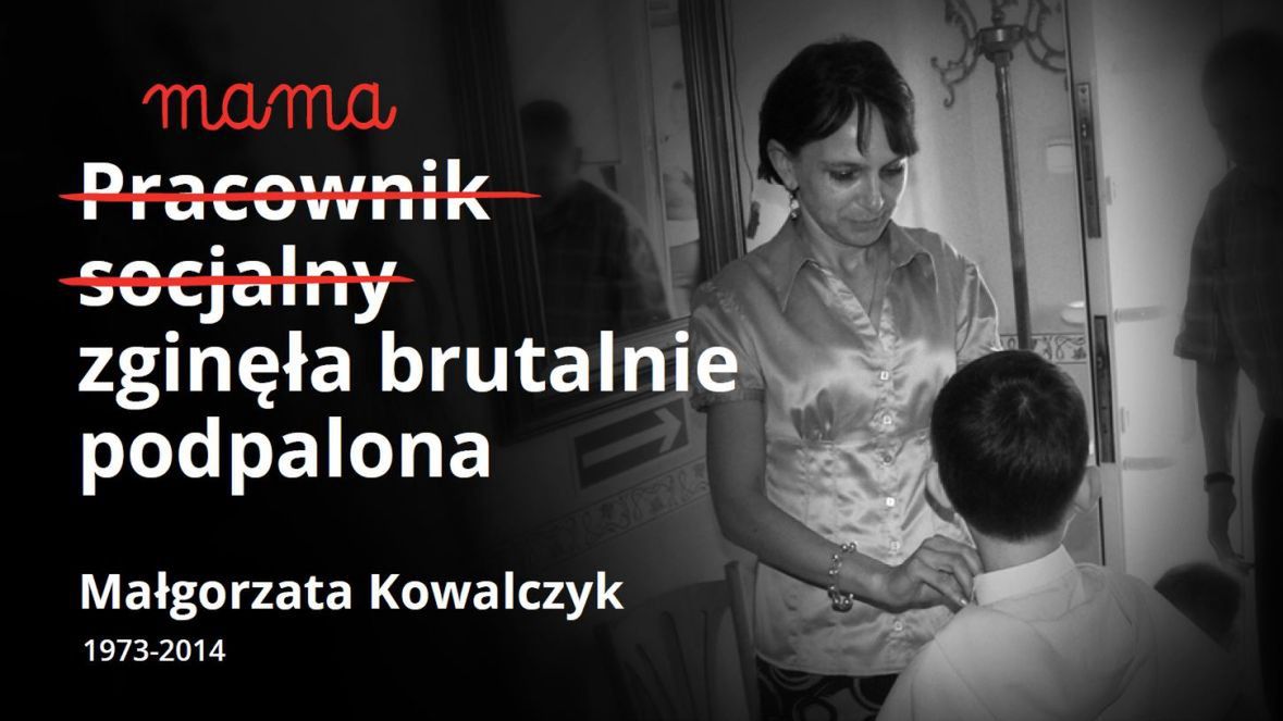 &quot;Małgorzata była jak żołnierz. Na pierwszej linii w służbie dla drugiego człowieka. I w tej służbie oddała życie&quot;. Dla wszystkich życzliwa i zawsze uśmiechnięta, tak wspominają ją bliscy. Ukochana mama Tomka i Huberta, zginęła brutalnie podpalona przez jednego z podopiecznych Gminnego Ośrodka Pomocy Społecznej w Makowie